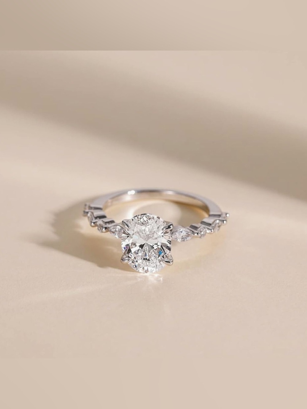 Silver-Tone Sparkling Solitaire Ring with Clear Stones